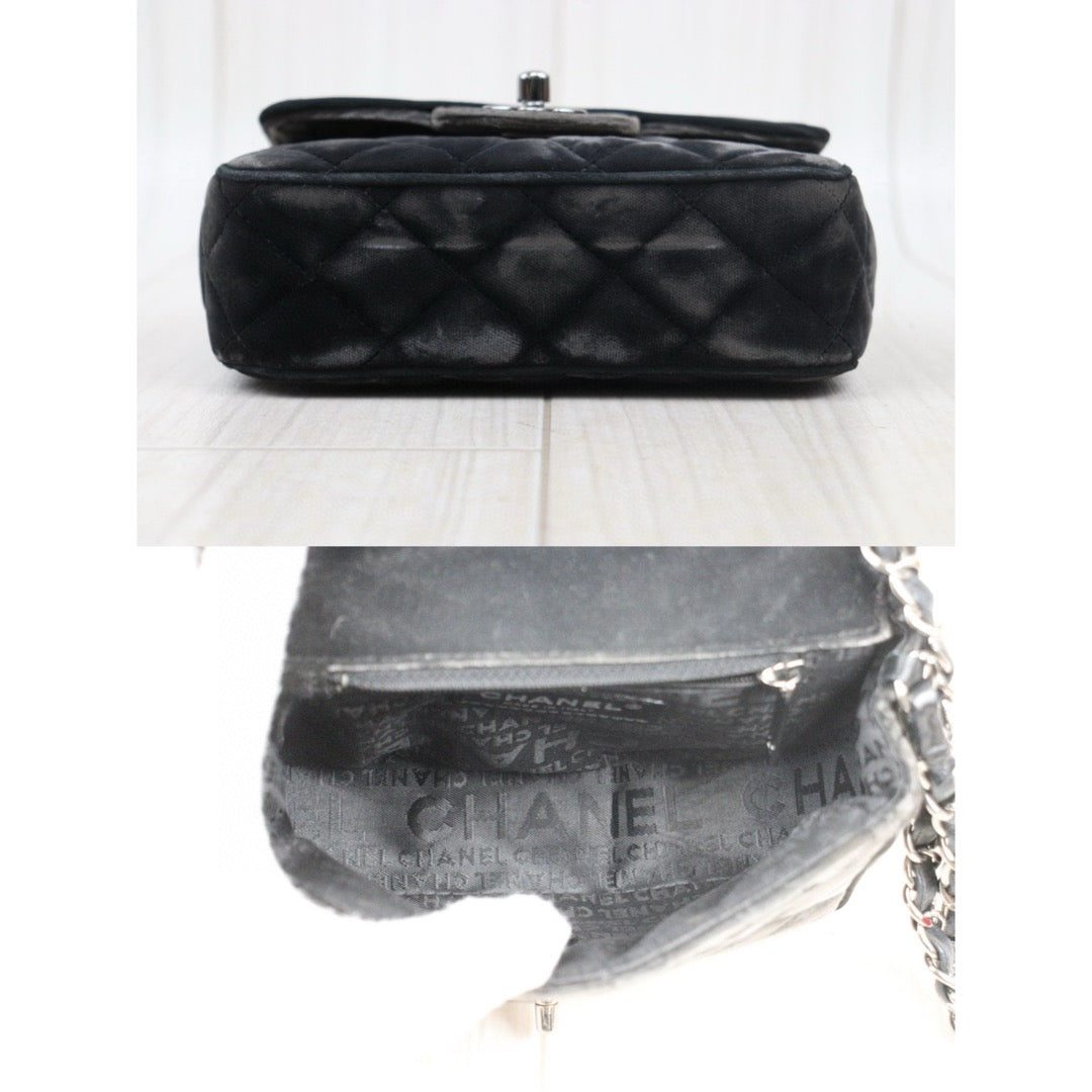 Good ( Rank AB)｜ CHANEL  Suede  Single Flap 17 Shoulder Bag Black Made In 2005～2006Year｜W24111403