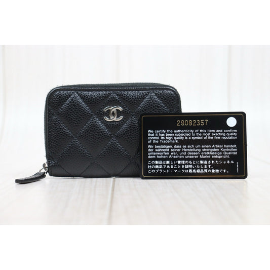 Very Good ( Rank A) ｜CHANEL Caviar Skin Calf Leather Coin Purse Black Made In 2020 Year｜25052911