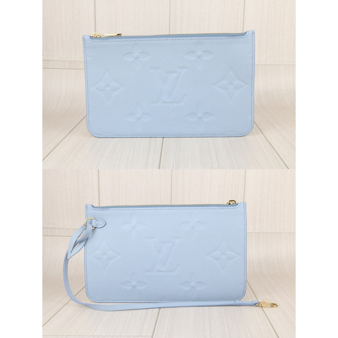 Include Entrupy Certificate of Authenticity｜Very Good ( Rank A)｜ Louis Vuitton Monogram Empreinte Calf Leather Blue Hour Neverfull MM With Pouch  IC Chips Model｜S26053008
