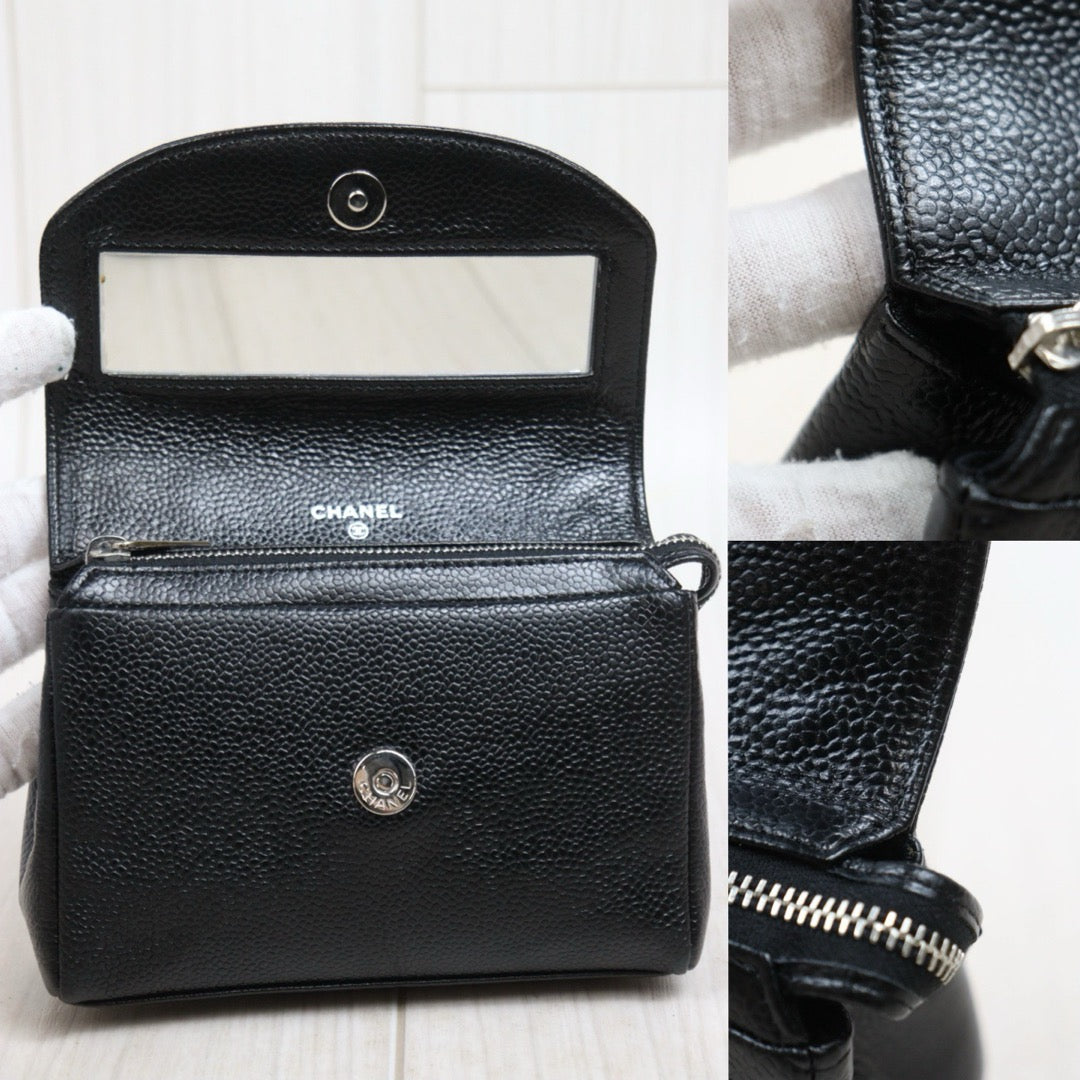 Include Entrupy Certificate of Authenticity｜Very Good ( Rank A) ｜ CHANEL Caviar Skin Cosme Pouch  Made In 2006～2008Year ｜26040207