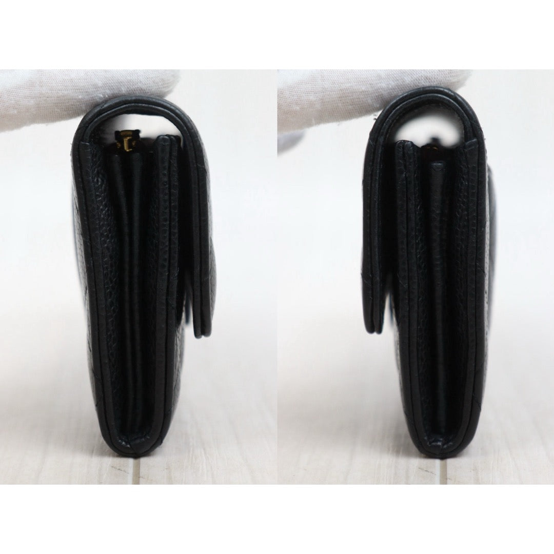 Good ( Rank AB) ｜CHANEL Caviar Skin Black Long Wallet Made In 2019-2020Year｜25112107