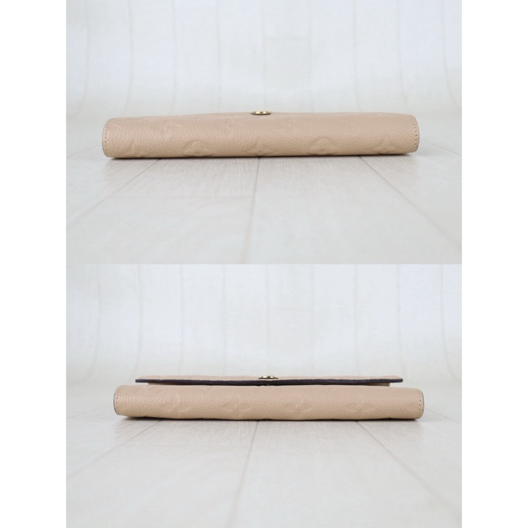 Include Entrupy Certificate of Authenticity｜Very Good ( Rank A)｜ Louis Vuitton Monogram Empreinte Long Wallet Turtledove｜Z26092101