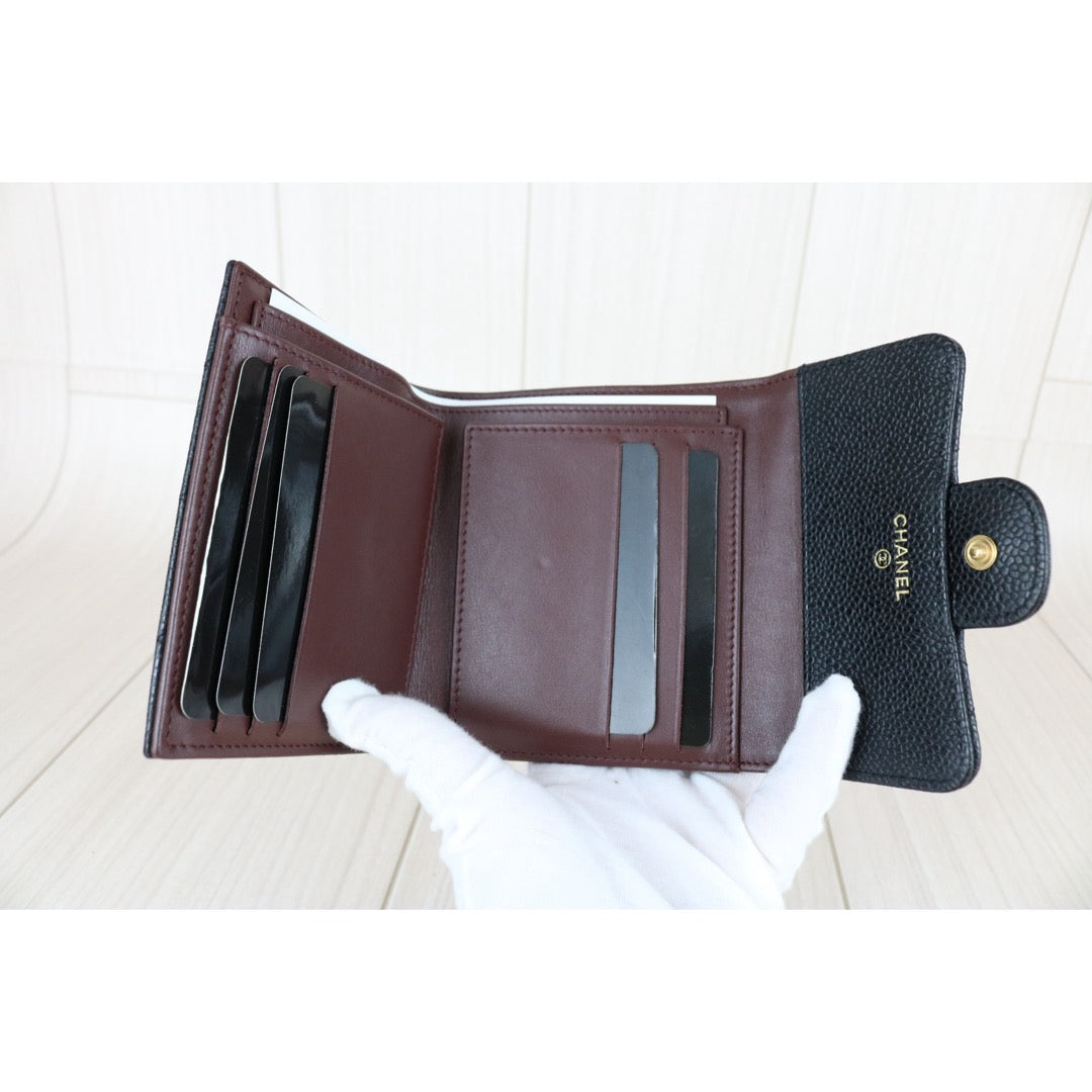 Very Good ( Rank A)｜Chanel Caviar Skin Black Wallet Made In 2019Year ｜X25070607