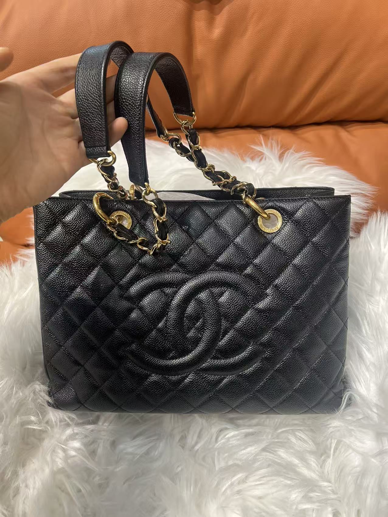 1/3 CHANEL Matrasse GST Chain Tote Bag Caviar Skin Black  Made