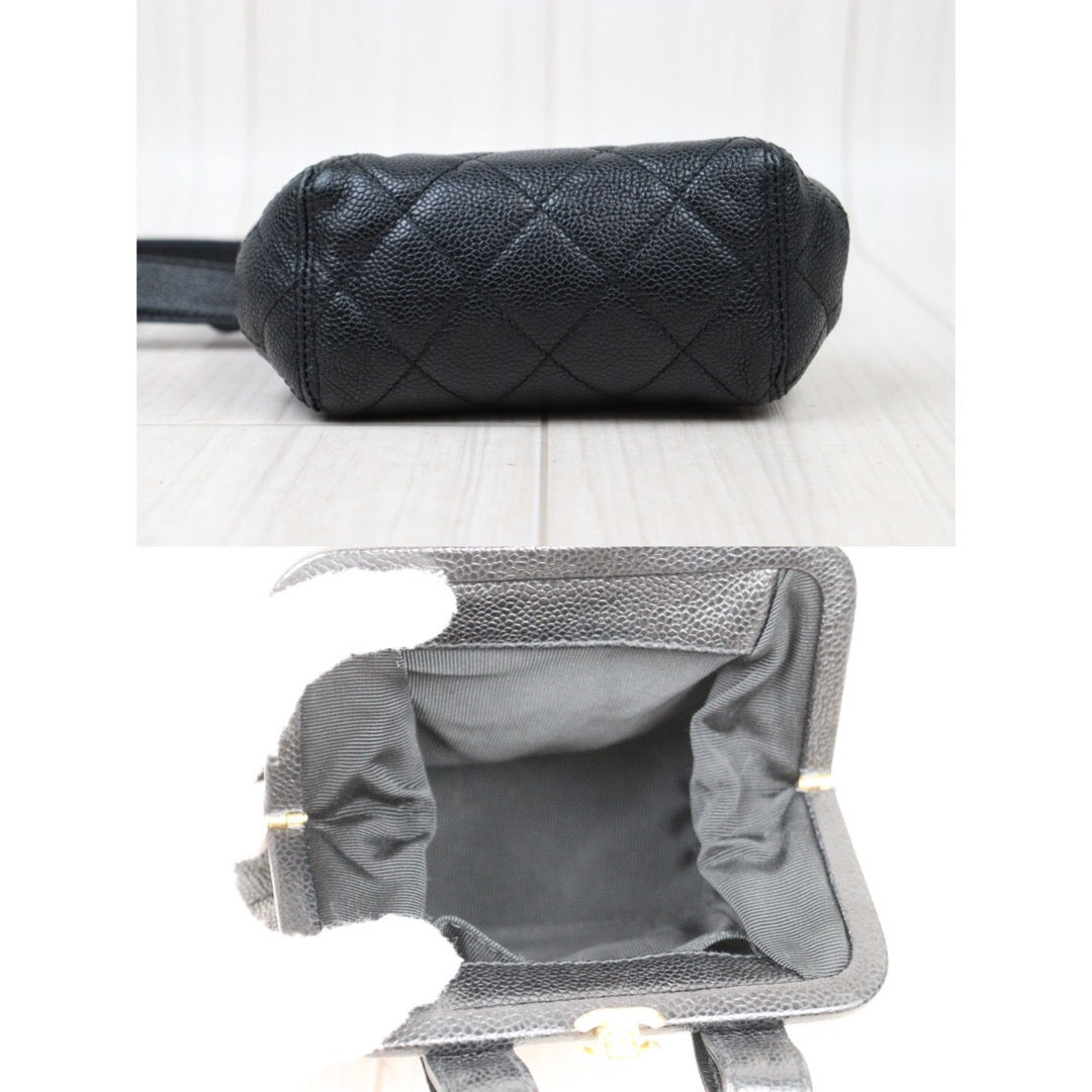 Rank AB ｜ CHANEL  Caviar Skin  Waist Bag Black Made In 1996-1997Year ｜Y24051707