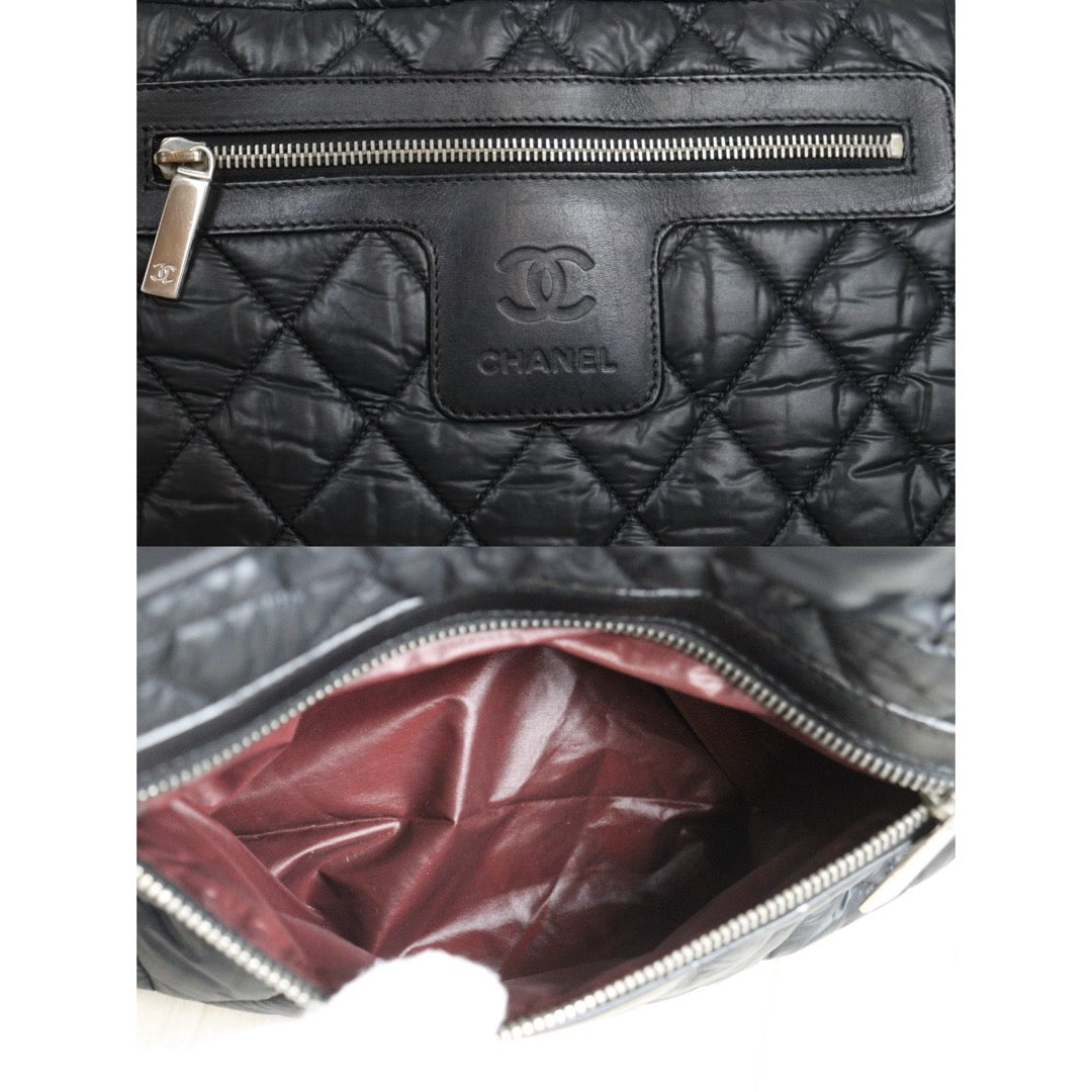 Good ( Rank AB)｜ CHANEL COCO On Down Tote Bag PM Black Made in 2010-2011Year ｜25082707