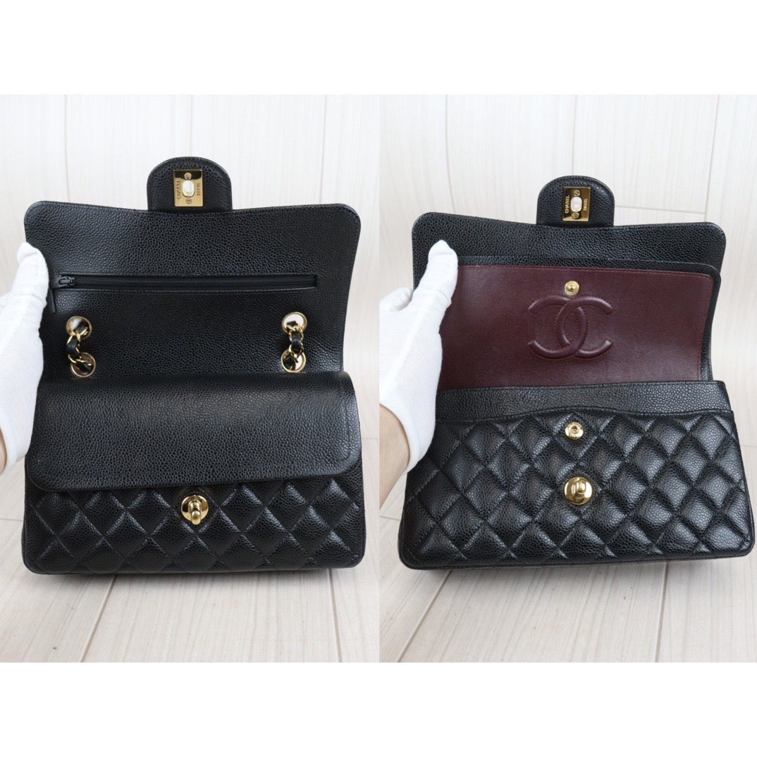 Rank SA ｜ CHANEL Caviar Skin Matrasse Double Flap 23 Shoulder Bag Full Set Made In 2019 Year｜23101008