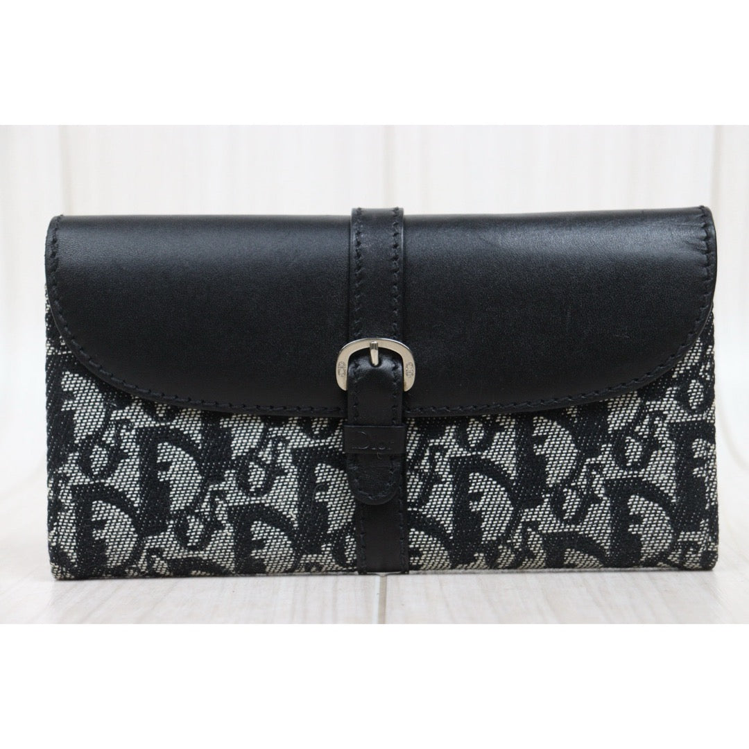 Good ( Rank AB)｜ Dior Trotter  Black Long Wallet｜25103102