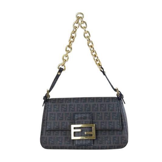 Include Entrupy Certificate of Authenticity｜Good ( Rank AB)｜ FENDI Zucca Mamma Baguette Shoulder Bag Brown｜S26073109