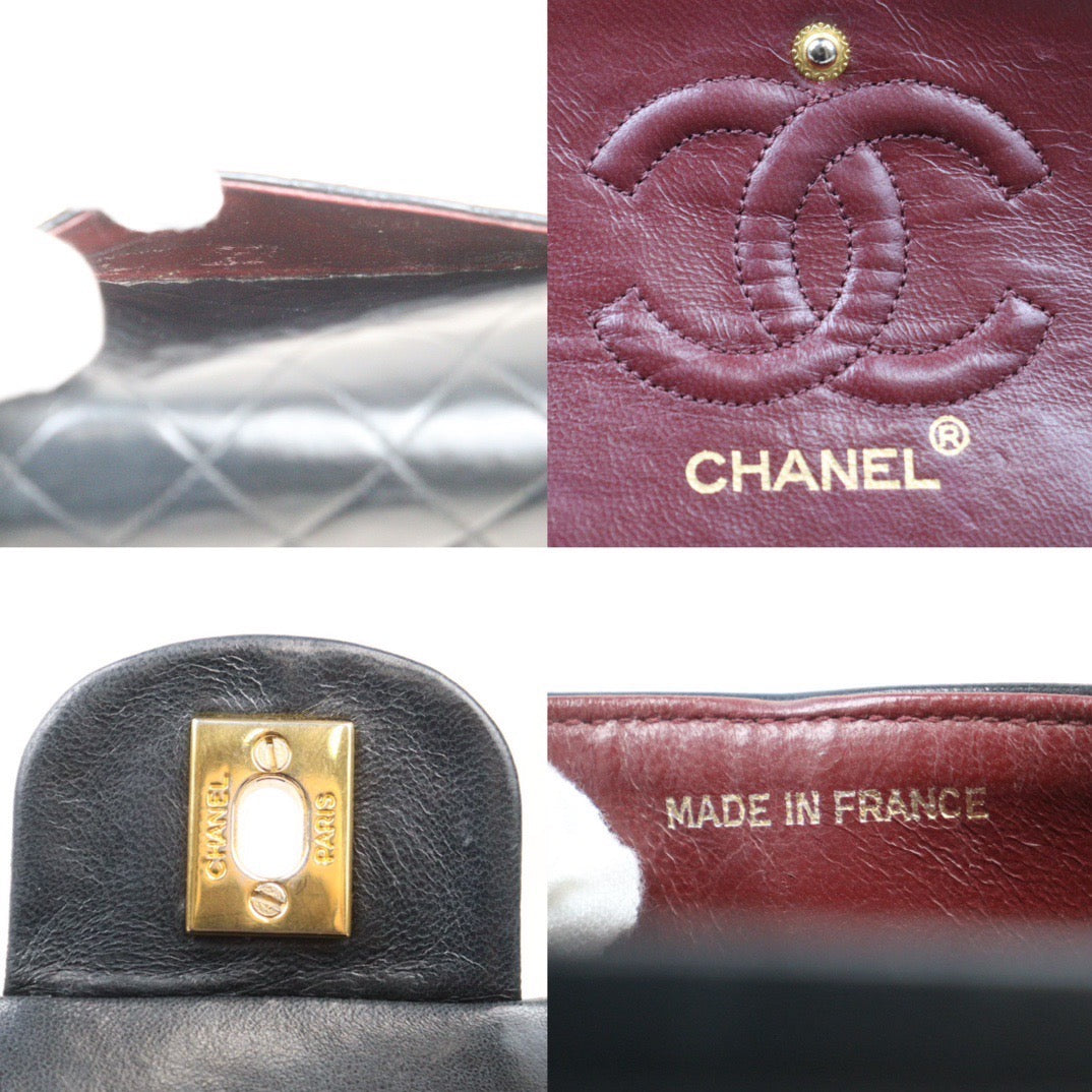 Rank A｜ CHANEL Matrasse Double Flap 23 Shoulder Bag Black Made In 1989-1991Year｜24030730