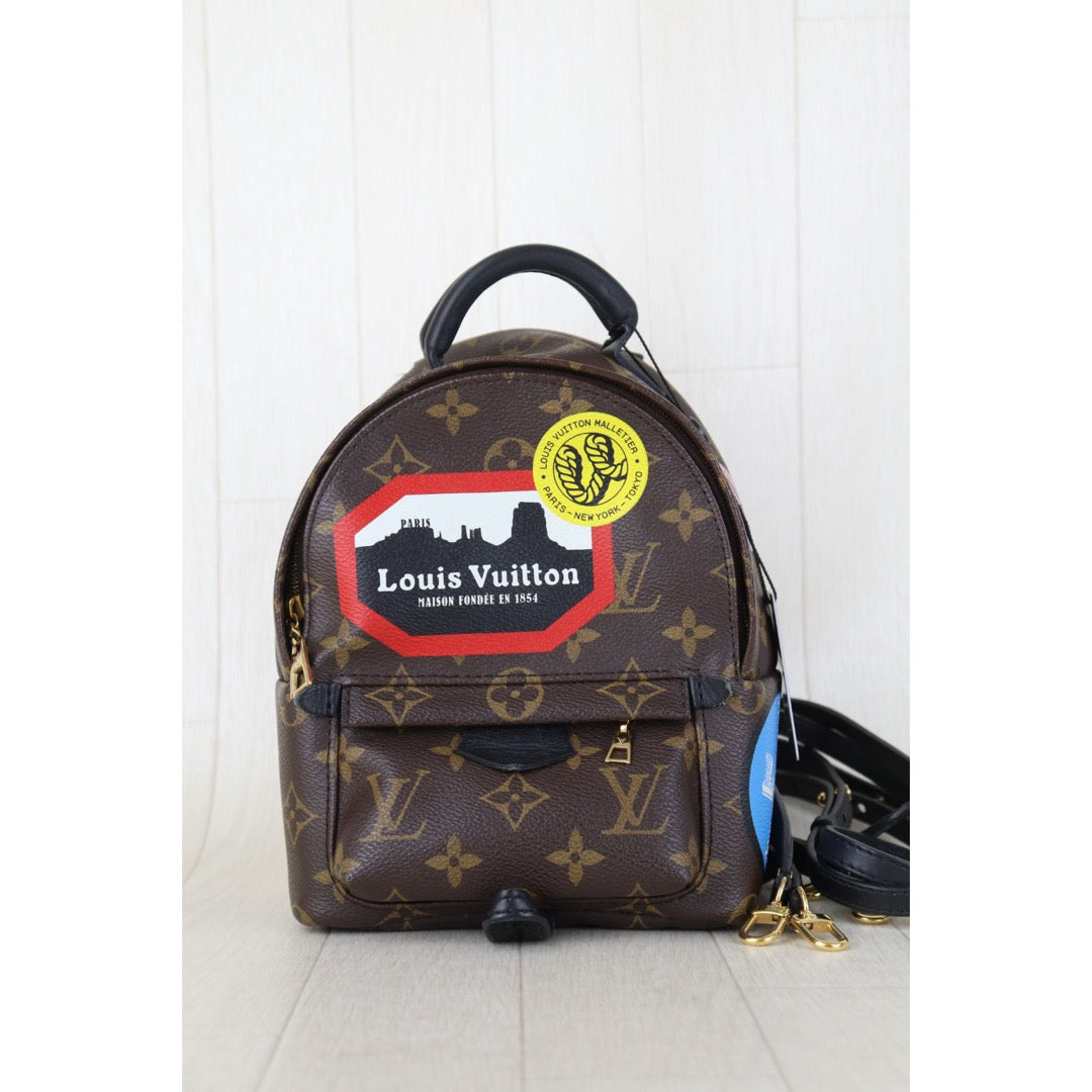 Include Entrupy Certificate of Authenticity｜Good ( Rank AB)｜  Louis Vuitton Monogram Canvas Badge Mini Palm Springs Backpack｜S26090713