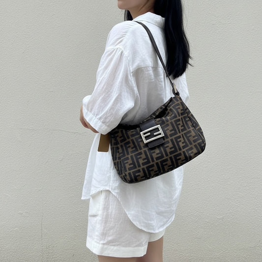 Include Entrupy Certificate of Authenticity｜Good ( Rank AB)｜ FENDI Zucca Mamma  Shoulder Bag ｜26061203