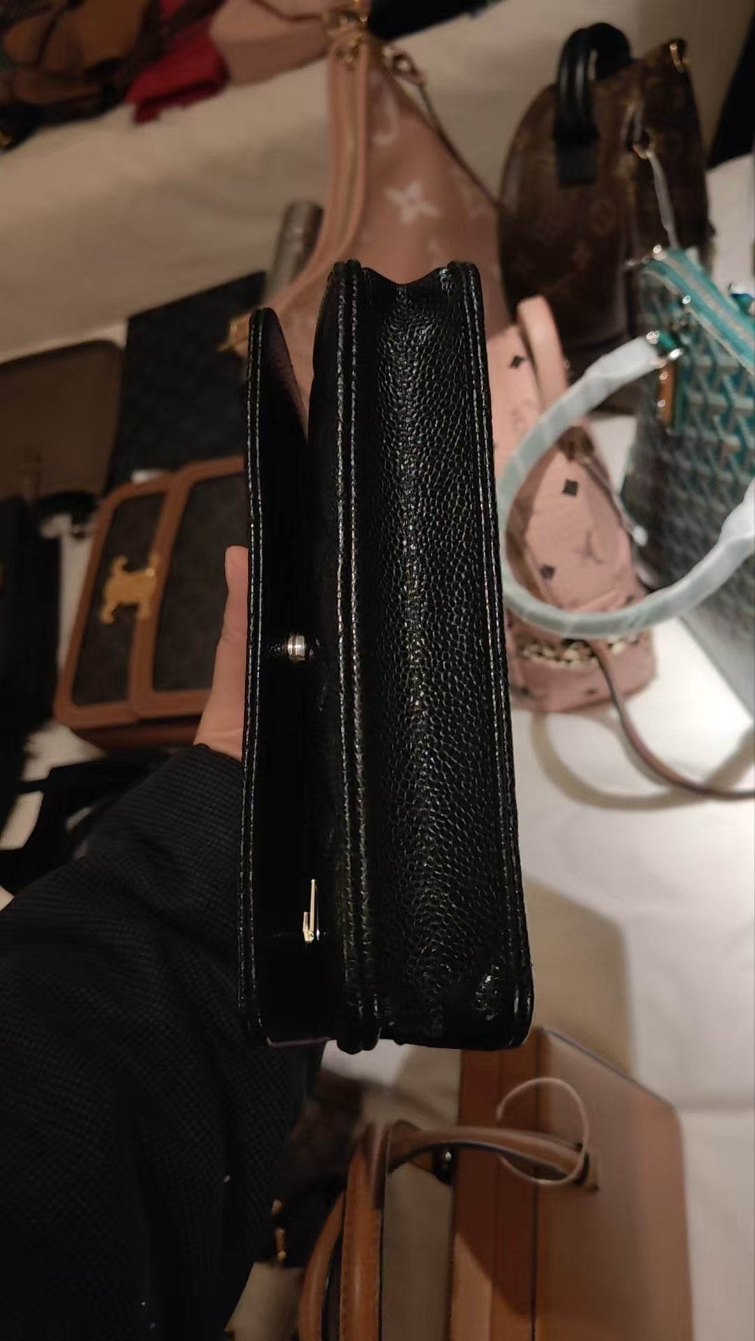 CHANEL Matelasse Caviar Skin Chain Wallet Black Silver Hardware Made in 2021-2022 Year