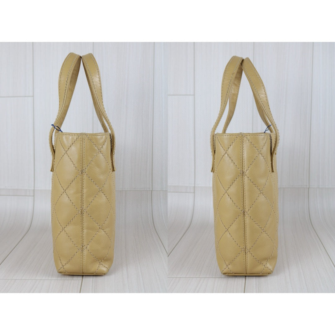 Good ( Rank AB)｜ CHANEL Calf Leather Beige Hand Bag Made In 2002～2003Year｜B24111207