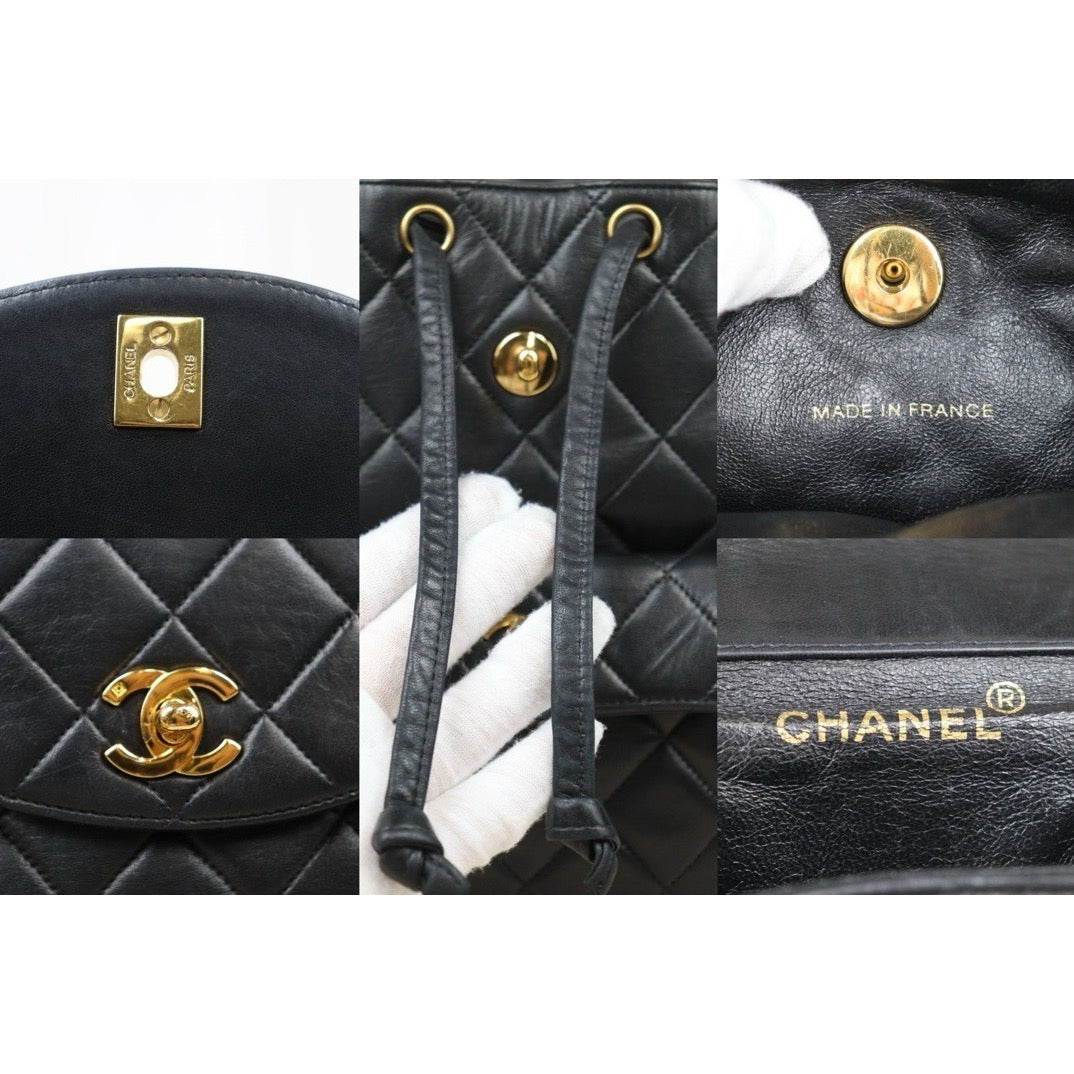 Good ( Rank AB)｜CHANEL  Lamb Skin Duma Backpack  Black Made in 1996-1997 Year｜P24092404