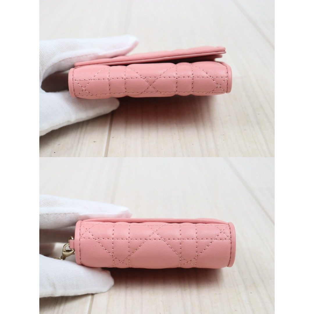 Very Good ( Rank A)｜ Dior Lamb Skin Pink Wallet｜25100704