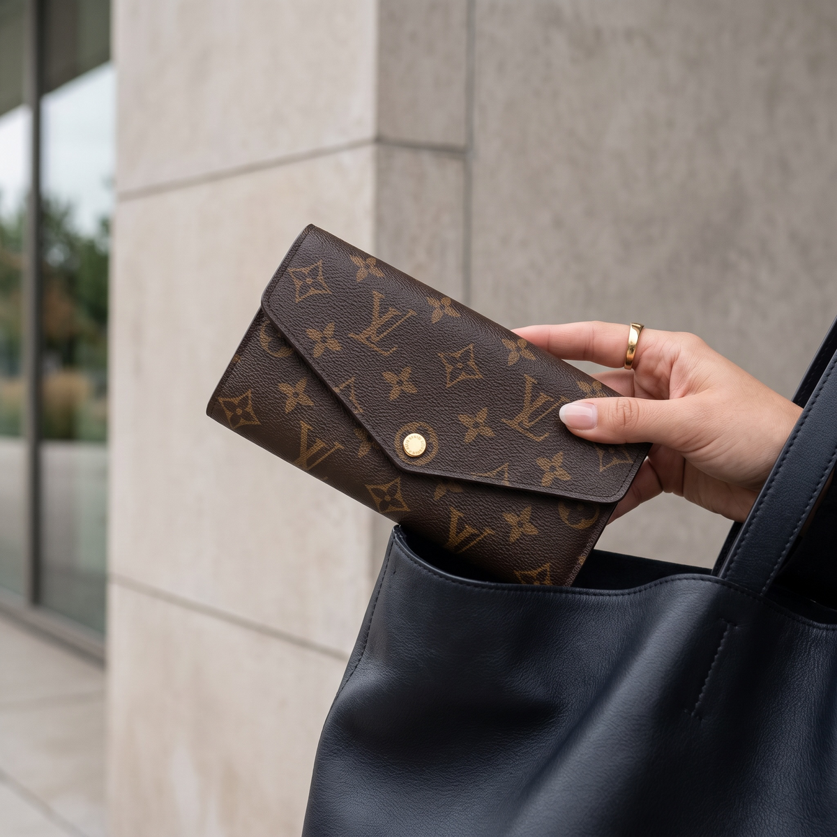Include Entrupy Certificate of Authenticity｜Good ( Rank AB)｜ Louis Vuitton Monogram Emilie Long Wallet  IC Chips Model｜26100104