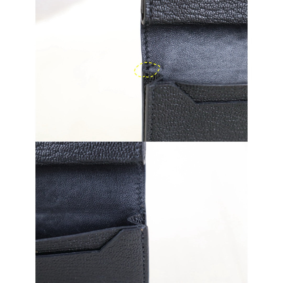 Include Entrupy Certificate of Authenticity｜Good ( Rank AB)｜ HERMES Bearn Compact Black Y Stamp Made In 2020 Year｜Z26100204