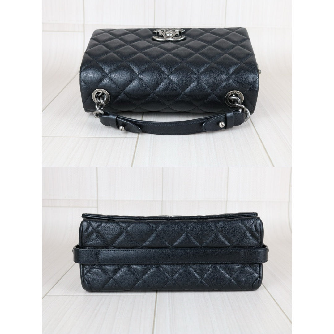 Very Good ( Rank A)｜ CHANEL City Rock Goatskin Single Flap Chain Shoulder Bag Black Made In 2015-2016 Year｜X25041402