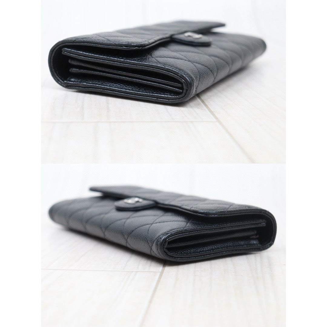 Good ( Rank AB)｜CHANEL Caviar Skin Black Long Wallet Made In 2019 Year｜V24112606