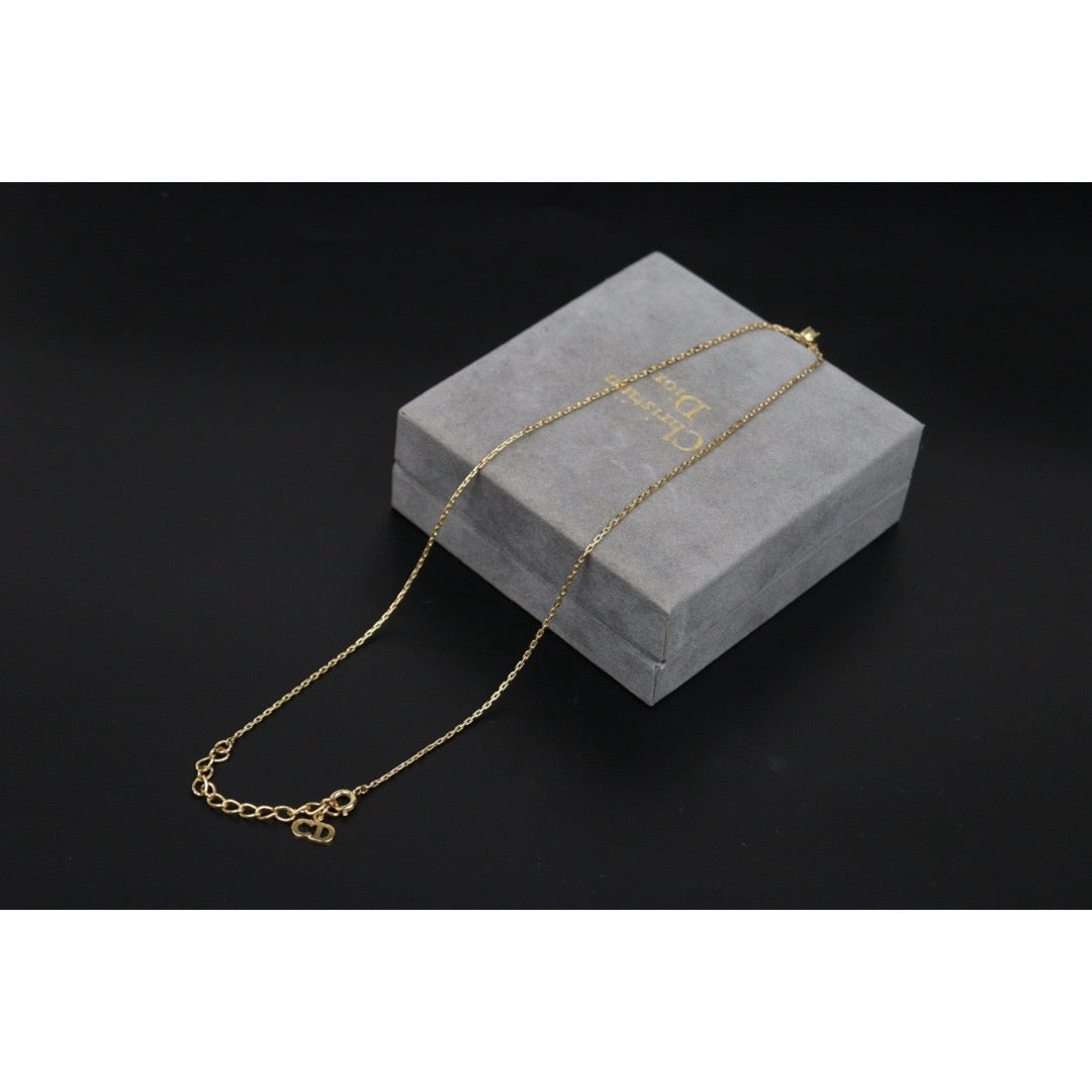 Very Good ( Rank A)｜ Dior CD Rhinestone Necklace Earring Set ｜25122211