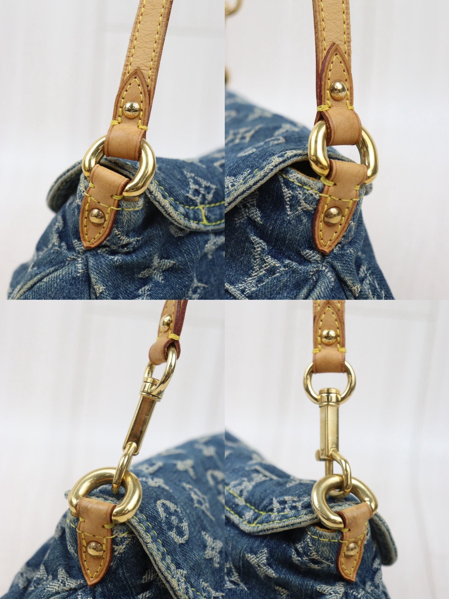 Good ( Rank AB) ｜LV Monogram Denim Mini Pleaty Shoulder Bag Blue｜P25071804