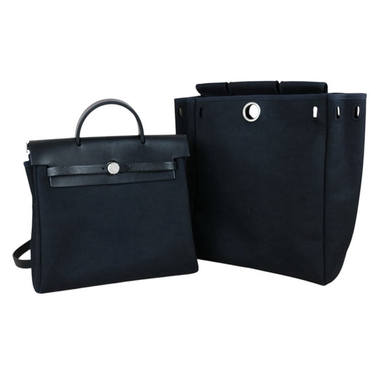 Include Entrupy Certificate of Authenticity｜Good ( Rank AB)｜ HERMES Black Herbag A Dos Zip Retoume Backbag □G Stamp Made in 2003Year｜Y26051527