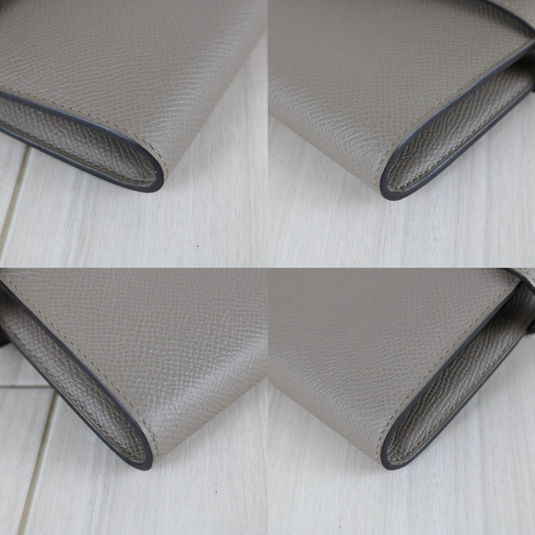 Include Entrupy Certificate of Authenticity｜Excellent（Rank SA)｜ HERMES Epson Kelly Long Wallet  C Stamp Gris Asphalte Made In 2018Year｜W26030403