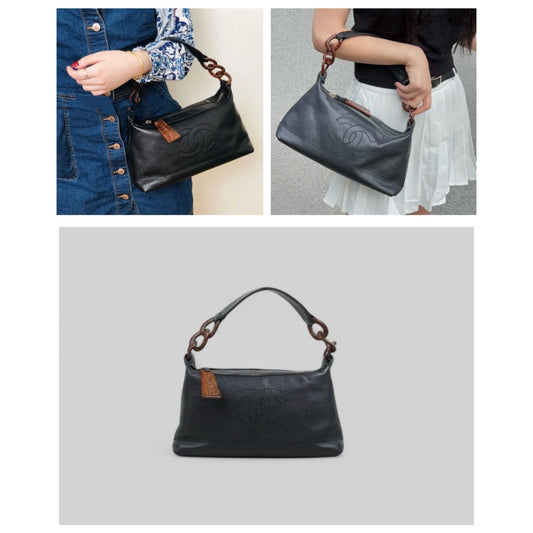 Good ( Rank AB)｜ CHANEL Caviar Skin Leather Calf Leather Shoulder Bag Made In 2002～2003Year｜25030614