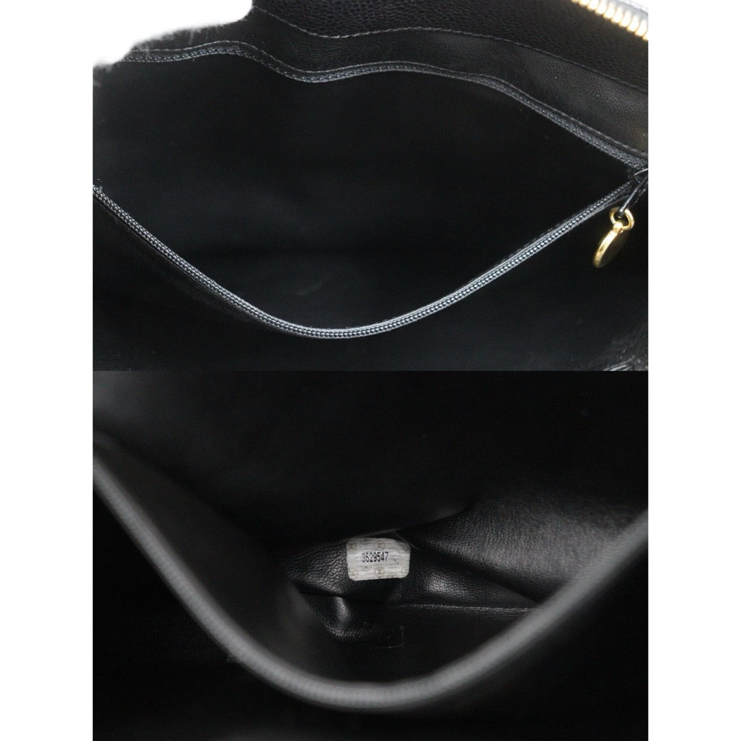 Include Entrupy Certificate of Authenticity｜Good ( Rank AB)｜ CHANEL Caviar Skin  Matrasse Chain Vintage Tote Shoulder Bag Black Made In 1994～1996Year｜S26052302
