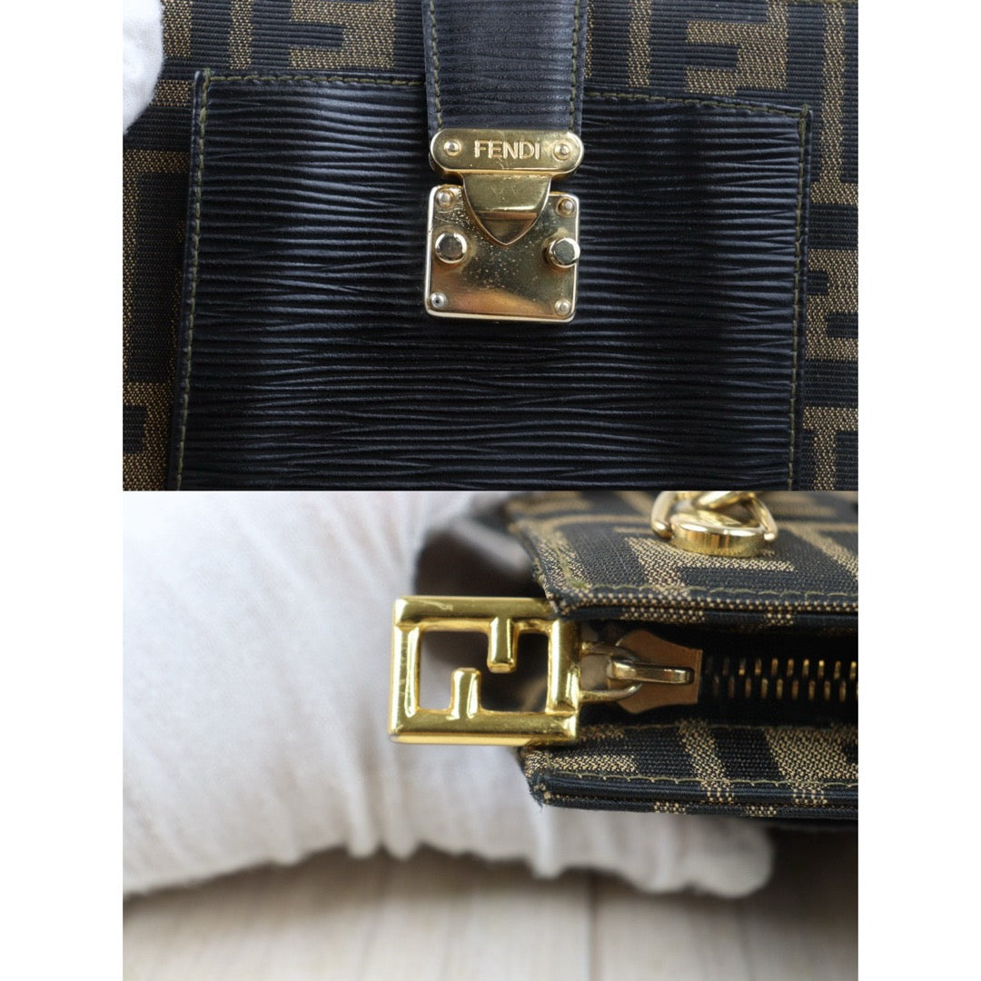 Good ( Rank AB)｜ FENDI Minni Zucca Mamma Shoulder Bag Gold Hardware｜W24080909