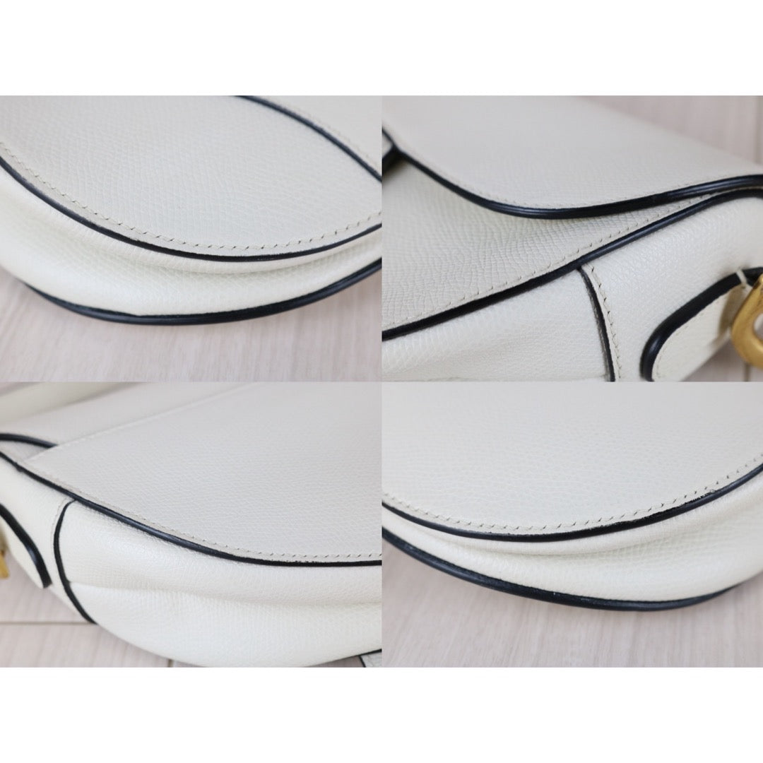 Very Good ( Rank A)｜Dior Trotter Saddle Shoulder Bag Medium White Current Model｜S25091009