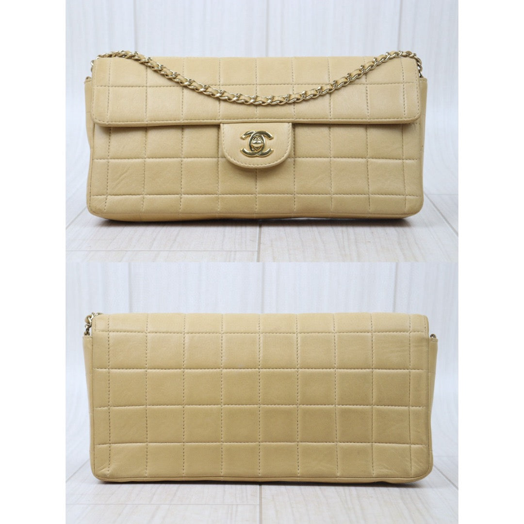 Good ( Rank AB)｜ CHANEL  Lambskin Shoulder Bag Beige Made In 2002～2003 Year｜24101906