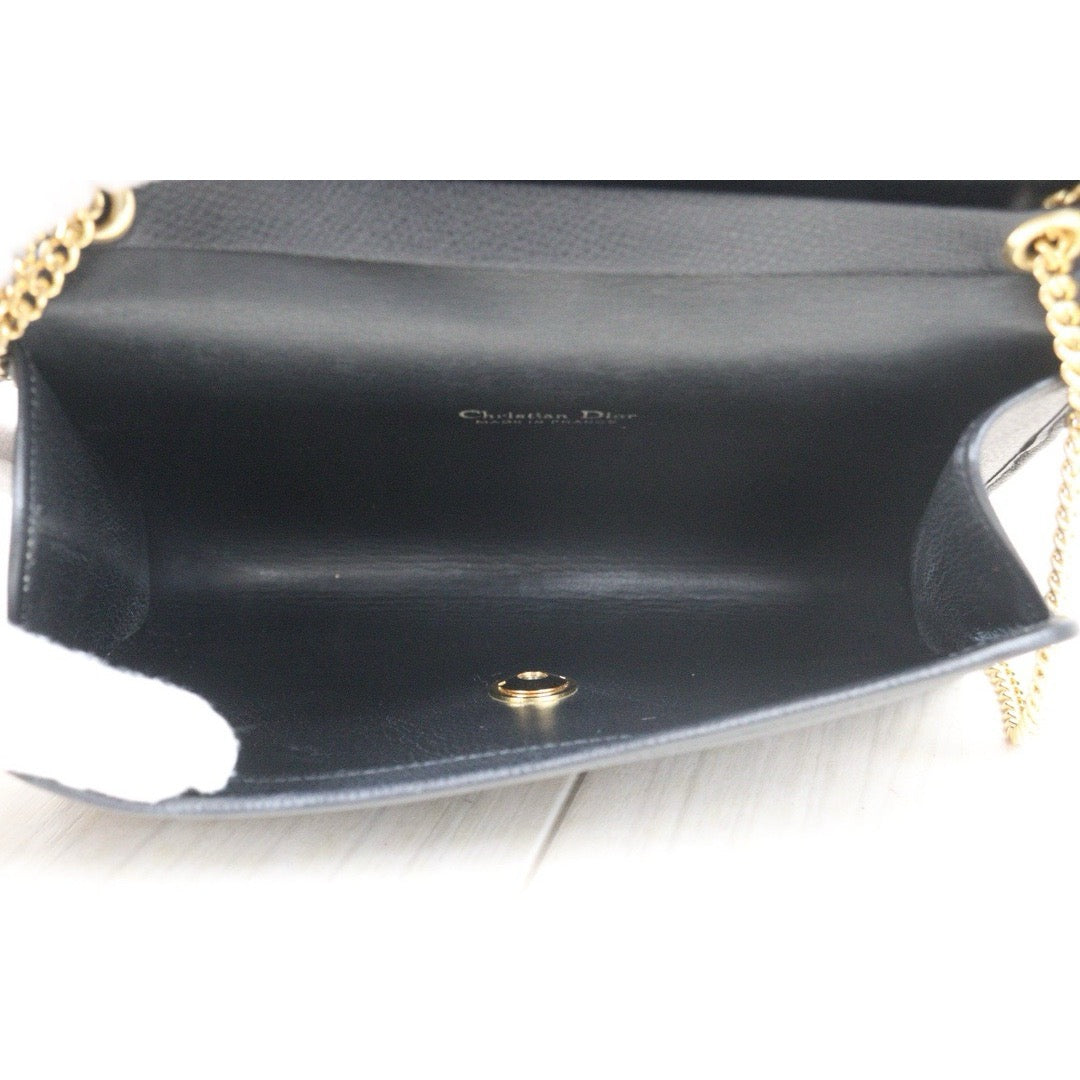 Very Good ( Rank A)｜ Dior Vintage Calf Leather Shoulder Bag Black｜24092608