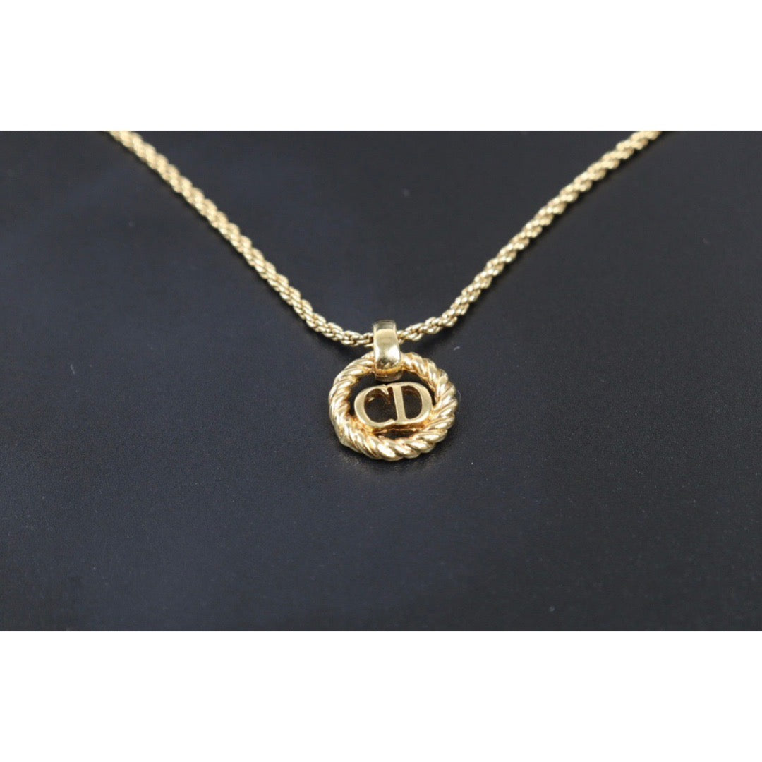 Rank A ｜ Dior CD Necklace Gold Plated ｜24042511