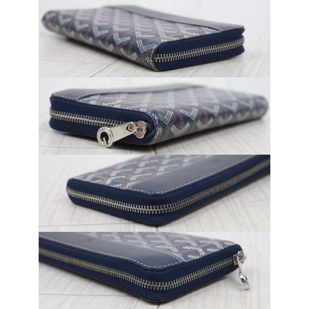 Good ( Rank AB)｜ Goyard Matignon GM Wallet Blue｜V25082210