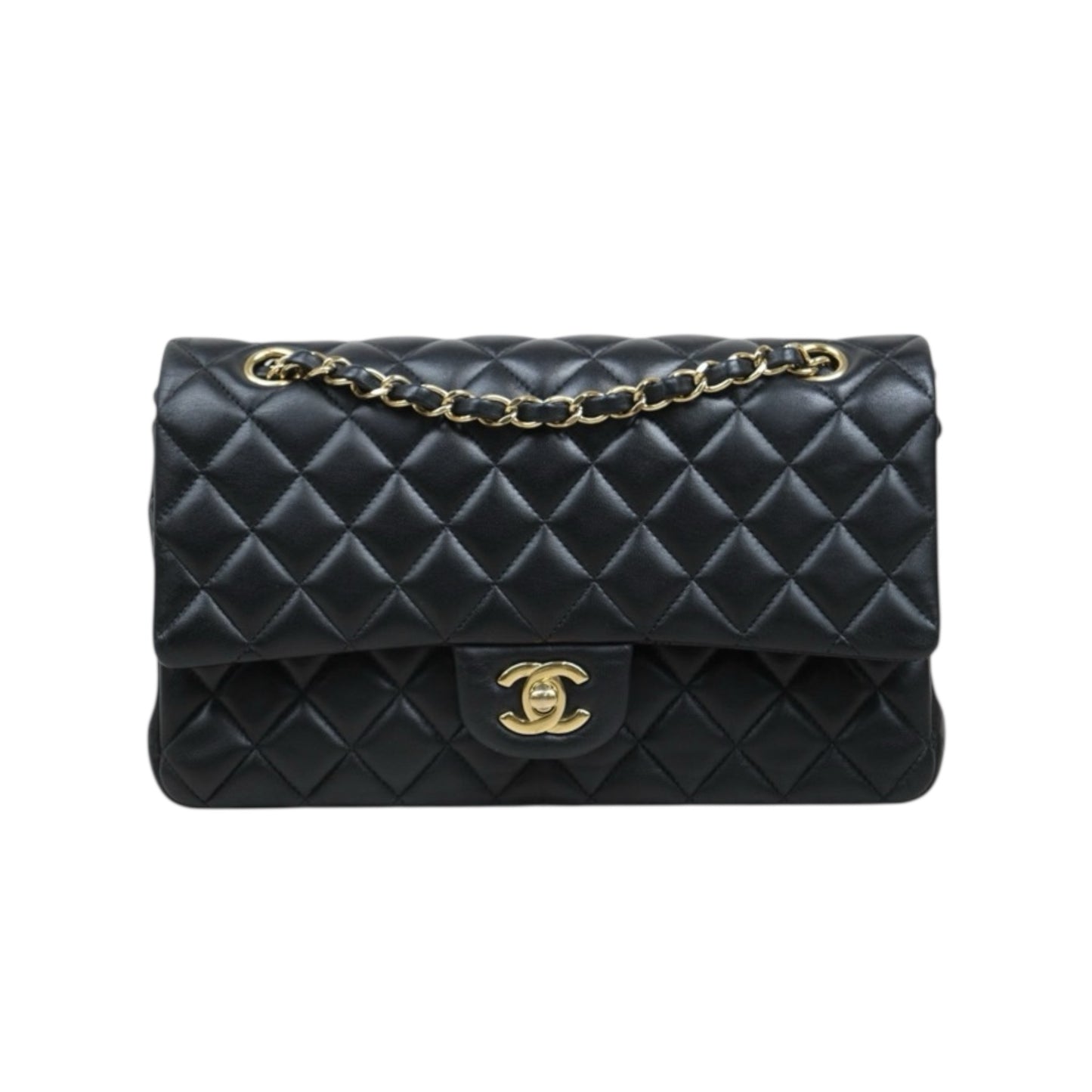 Very Good ( Rank A)｜ CHANEL Lamb Skin Matrasse Double Flap 25 Shoulder Bag  Black Made In 2021Year｜S25062503
