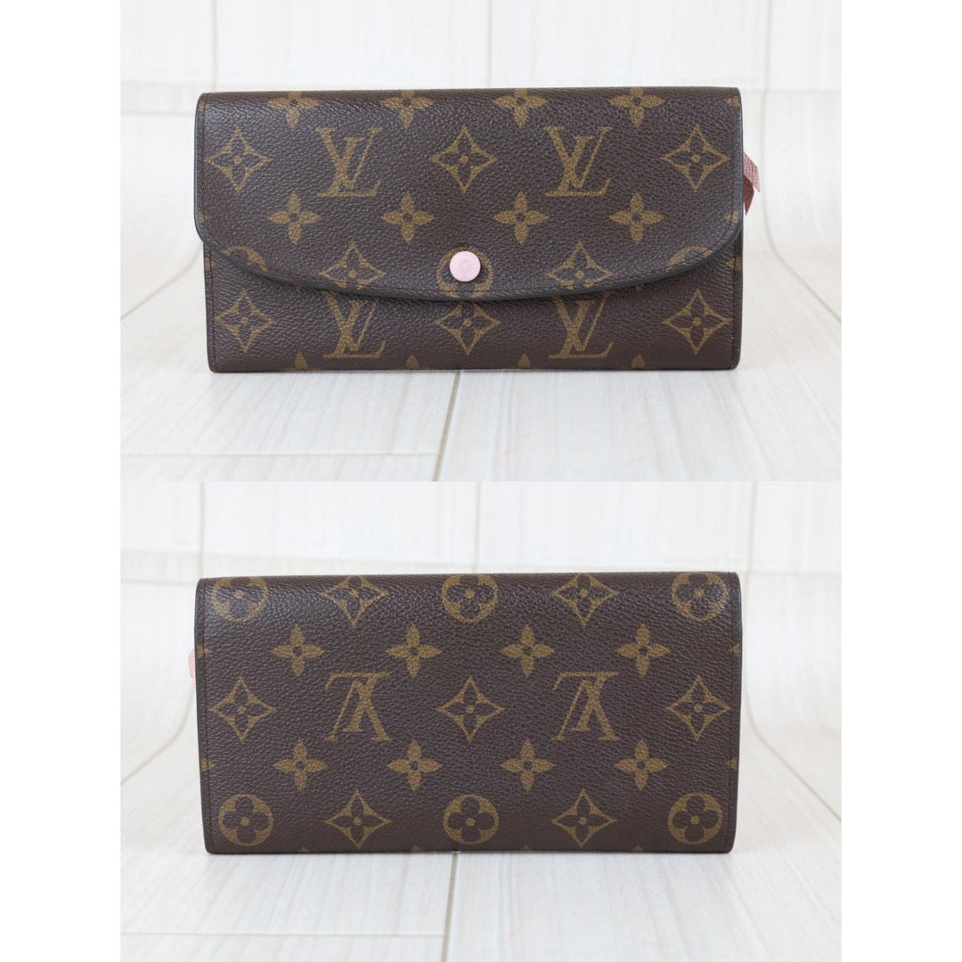 Include Entrupy Certificate of Authenticity｜Very Good ( Rank A)｜Full Set Louis Vuitton Monogram Emilie Long Wallet ｜S26051103