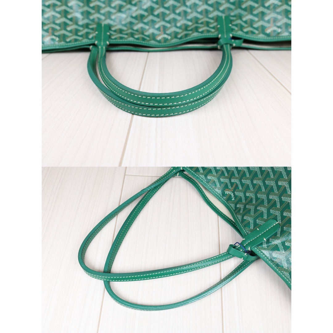 Rank A ｜ Goyard Saint-Louis GM Tote Bag Green｜S24071102