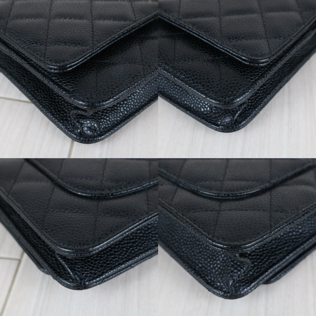 Very Good ( Rank A) ｜Full Set CHANEL Matrasse Chain Caviar Skin WOC19 Shoulder Bag Black Made In 2019～2020Year ｜S25090405