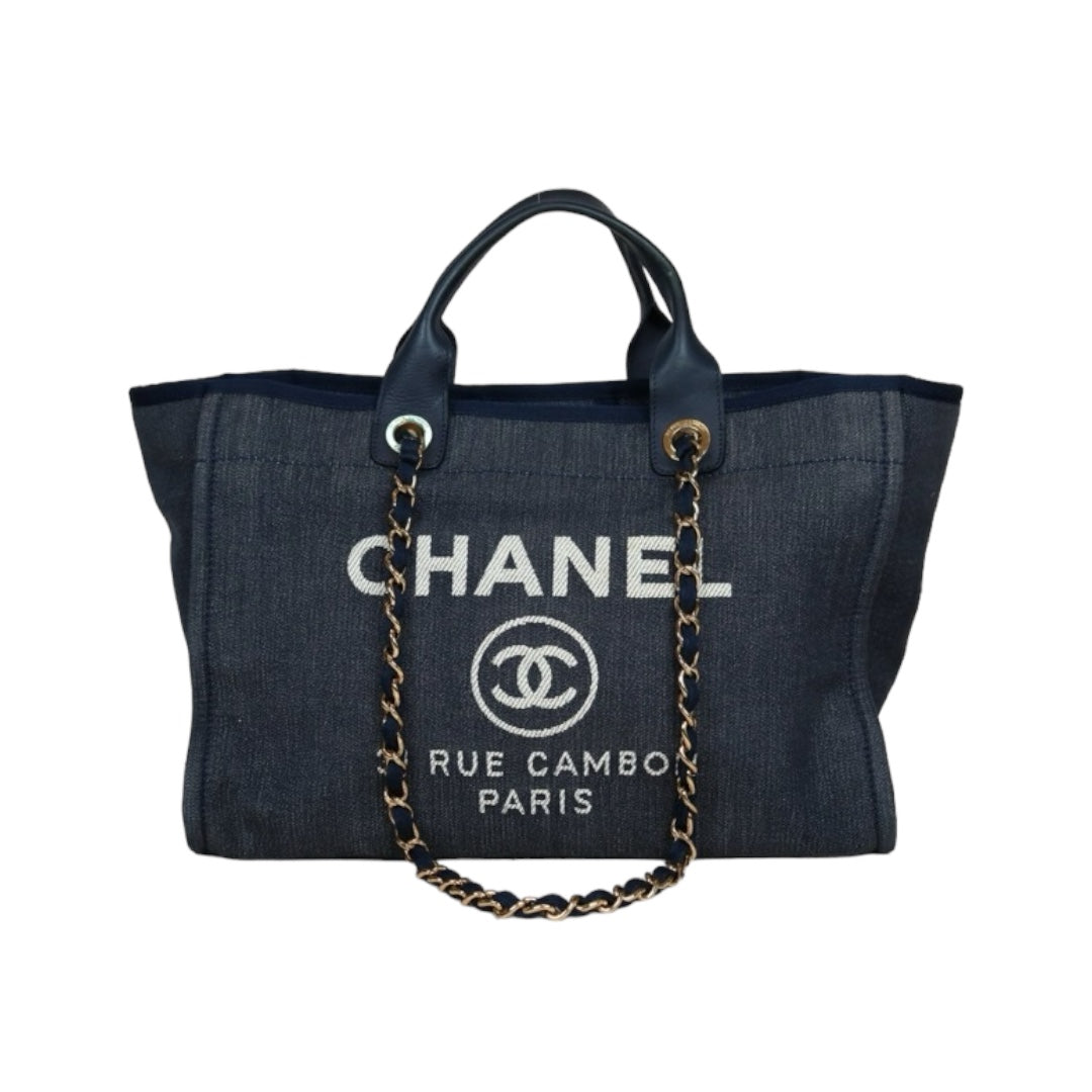 Rank AB｜ CHANEL Canvas Tote Bag Navy Made in 2012-2013 Year ｜S24073002