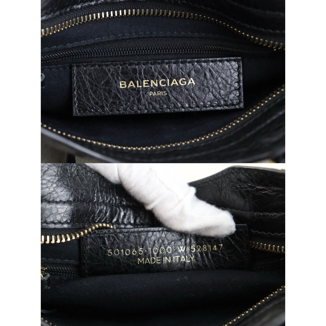 Very Good ( Rank A)｜Balenciaga Calf Leather Le City Mini Handbag Shoulder Bag Black｜S26022613