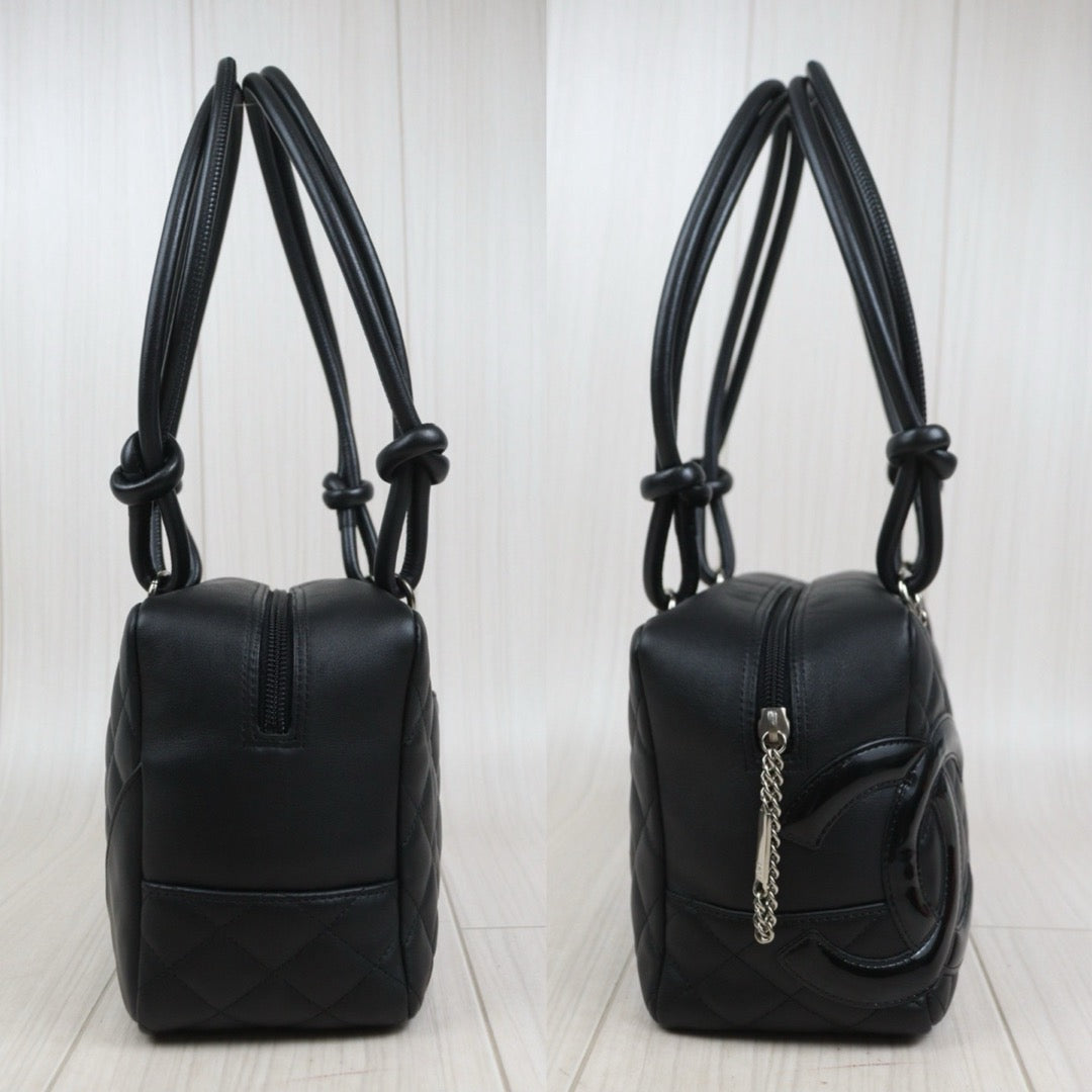 Very Good ( Rank A)｜ CHANEL Cambon Line Bowling Bag Black Made In 2006～2008 Year｜25100705