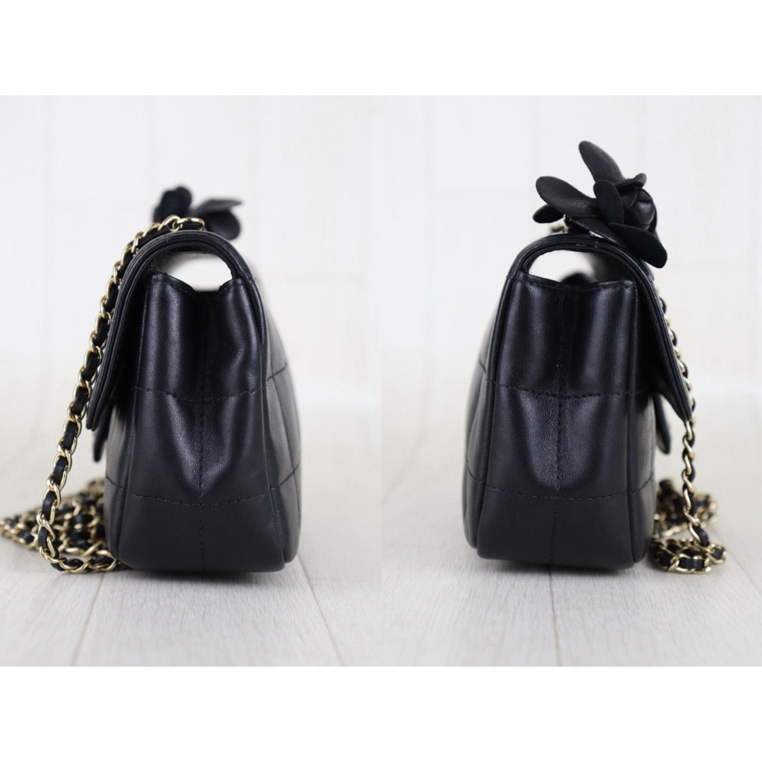 Very Good ( Rank A)｜ CHANEL Camellia Lambskin CF20 Chain Shoulder Bag Black  Made in 2003-2004Year｜S25121516