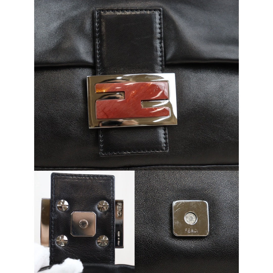 Rank AB｜ FENDI Lamb Skin Baguette Shoulder Bag ｜Q24030501