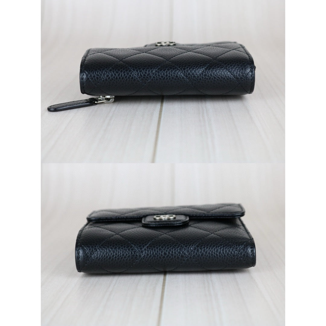 Excellent（Rank SA）｜Chanel Caviar Skin Black Wallet｜S24111504