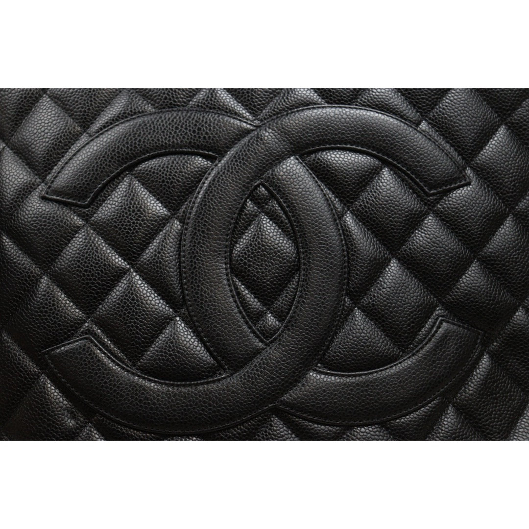 Include Entrupy Certificate of Authenticity｜Good ( Rank AB)｜ CHANEL Caviar Skin Calf Leather Tote Bag Black Made In 2000～2002Year｜26022001