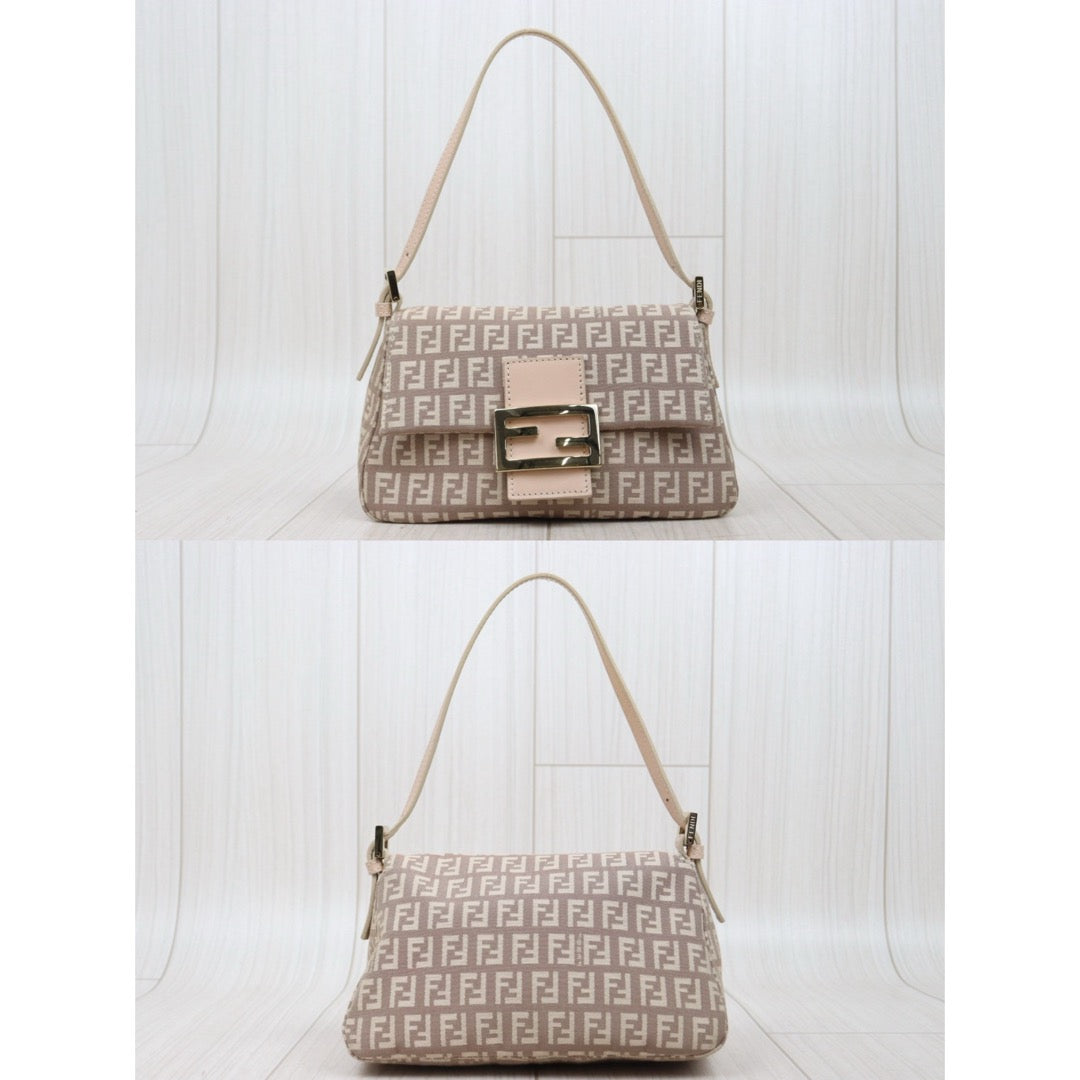 Very Good ( Rank A)｜ FENDI Zucca Mamma Baguette Shoulder Bag  Gold Hardware Pink｜25090506