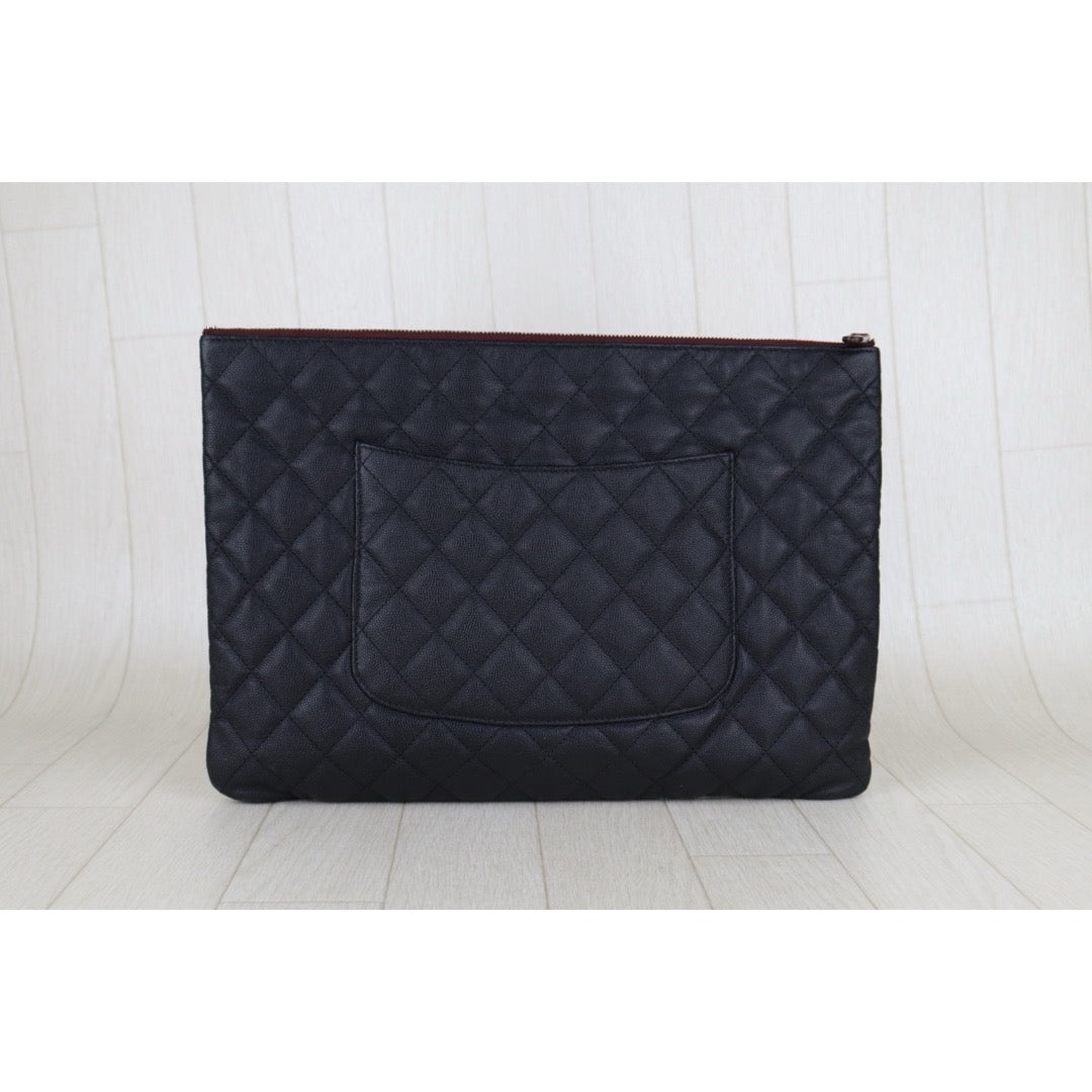 Very Good ( Rank A)｜ CHANEL Caviar Skin  Klassische Pochette Mit Reissverschluss  Black Made In 2018Year｜S25062315