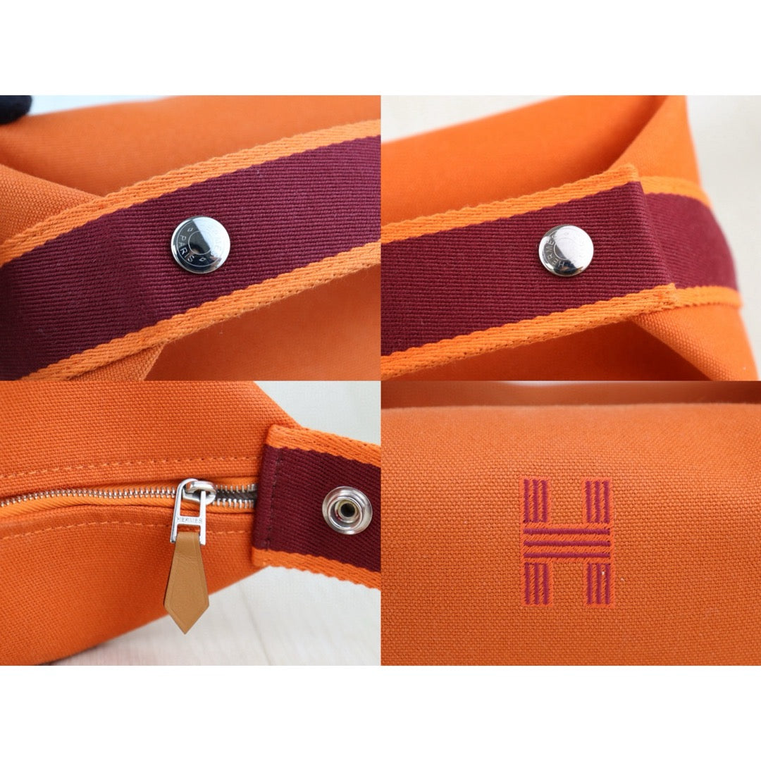 Very Good ( Rank A) ｜ HERMES Bride-A-Brac Canvas Orange Handbag｜H25042205
